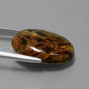 12.81캐럿 천연 멀티컬러 피터사이트, 타원형 컷, 20.2×15.2 mm, 불투명체
