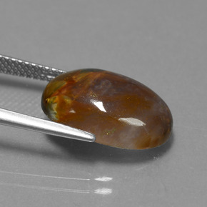 7.21캐럿 천연 다색 피터사이트, 타원형 컷, 불투명체