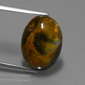 7.40캐럿 천연 다색 피터사이트, 타원형 컷, 불투명체