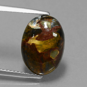4.21캐럿 천연 멀티컬러 피터사이트, 타원형 컷, 14×10.1 mm, 불투명체