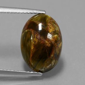 4.48캐럿 천연 멀티컬러 피터사이트, 타원형 컷, 13.9×9.9 mm, 불투명체