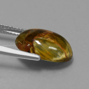 4.48캐럿 천연 멀티컬러 피터사이트, 타원형 컷, 13.9×9.9 mm, 불투명체