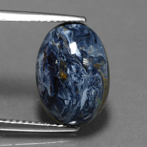 4.33캐럿 천연 멀티컬러 피터사이트, 타원형 컷, 14.1×10.1 mm, 불투명체