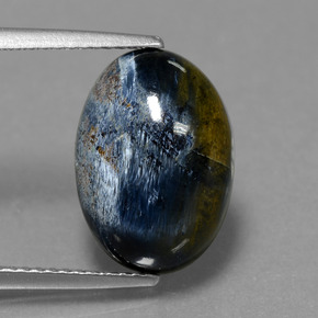 5.27캐럿 천연 멀티컬러 피터사이트, 타원형 컷, 14.1×10.1 mm, 불투명체