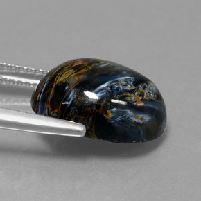 6.33캐럿 천연 멀티컬러 피터사이트, 타원형 컷, 14.2×10.4 mm, 불투명체