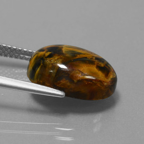 6.15캐럿 천연 멀티컬러 피터사이트, 타원형 컷, 14.1×10.1 mm, 불투명체