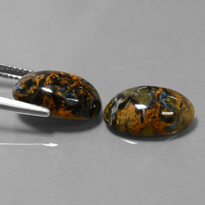 캐럿 천연 멀티컬러 피터사이트 보석, 타원형 컷, 14.1×10.1 mm, 불투명체