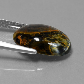6.62캐럿 천연 멀티컬러 피터사이트, 타원형 컷, 16.1×12.2 mm, 불투명체
