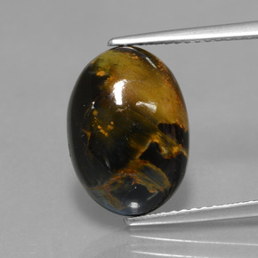 4.99캐럿 천연 멀티컬러 피터사이트, 타원형 컷, 14.1×10.2 mm, 불투명체