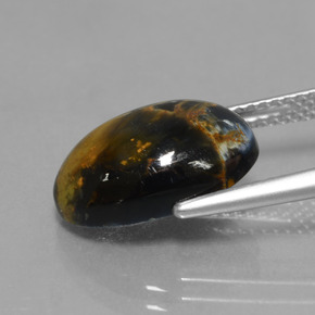 4.99캐럿 천연 멀티컬러 피터사이트, 타원형 컷, 14.1×10.2 mm, 불투명체