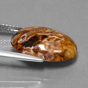 6.54캐럿 천연 다색 피터사이트, 타원형 컷, 불투명체