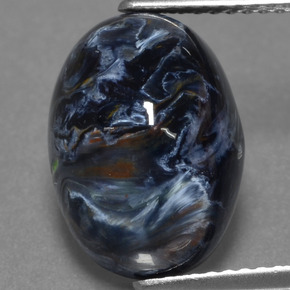 5.89캐럿 천연 멀티컬러 피터사이트, 타원형 컷, 13.9×10.1 mm, 불투명체