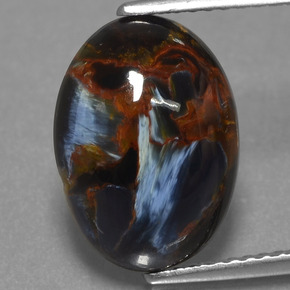 4.81캐럿 천연 멀티컬러 피터사이트, 타원형 컷, 13.8×10 mm, 불투명체