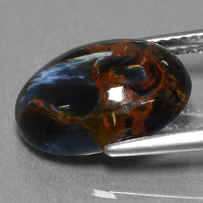 4.81캐럿 천연 멀티컬러 피터사이트, 타원형 컷, 13.8×10 mm, 불투명체