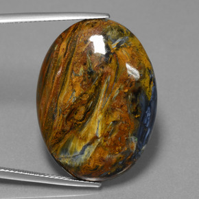 32.35캐럿 천연 멀티컬러 피터사이트, 타원형 컷, 29.8×22 mm, 불투명체