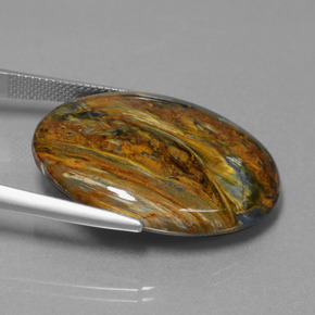 32.35캐럿 천연 멀티컬러 피터사이트, 타원형 컷, 29.8×22 mm, 불투명체