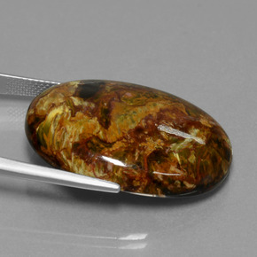 37.98캐럿 천연 다색 피터사이트, 타원형 컷, 불투명체