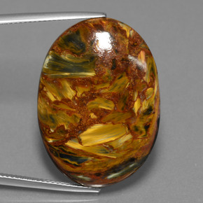 29.67캐럿 천연 멀티컬러 피터사이트, 타원형 컷, 30.2×21.8 mm, 불투명체