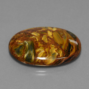 29.67캐럿 천연 멀티컬러 피터사이트, 타원형 컷, 30.2×21.8 mm, 불투명체