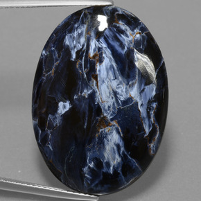 27.49캐럿 천연 멀티컬러 피터사이트, 타원형 컷, 30×21.6 mm, 불투명체