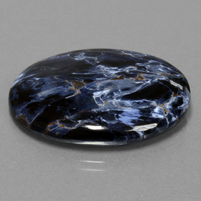 27.49캐럿 천연 멀티컬러 피터사이트, 타원형 컷, 30×21.6 mm, 불투명체