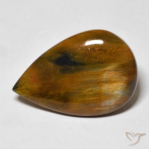 8.35ct 자연스러운 진저브라운 피터사이트, 배 모양, 불투명체