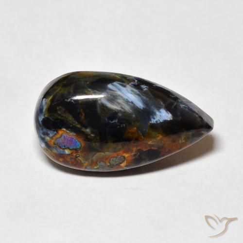 6.42ct 자연스러운 다색 피터사이트, 배 모양, 불투명체