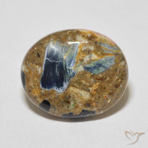 7.32ct 자연스러운 다색 피터사이트, 타원형, 불투명체
