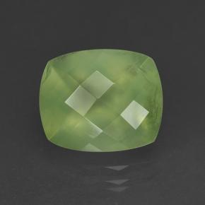5.29캐럿 천연 Medium Green  프레나이트, 쿠션 컷, 12×10 mm, 투명한