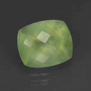 5.29캐럿 천연 Medium Green  프레나이트, 쿠션 컷, 12×10 mm, 투명한