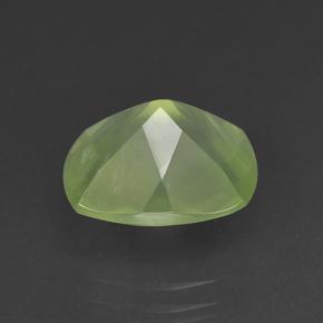 5.29캐럿 천연 Medium Green  프레나이트, 쿠션 컷, 12×10 mm, 투명한