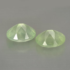 캐럿 천연 그린 프레나이트 보석, 투명한, 9.9×8 mm, 투명/반투명