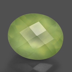 4.91캐럿 천연 그린 프레나이트, 투명한, 12.2×10.1 mm, 투명/반투명