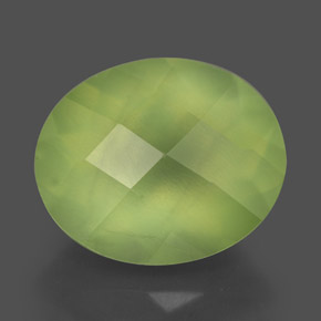 4.91캐럿 천연 그린 프레나이트, 투명한, 12.2×10.1 mm, 투명/반투명