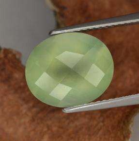 4.81캐럿 천연 그린 프레나이트, 타원형 컷, 12×10 mm, 투명한