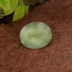 4.98캐럿 천연 그린 프레나이트, 타원형 컷, 12×10 mm, 투명한