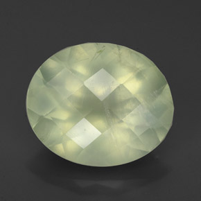 4.09캐럿 천연 그린 프레나이트, 투명한, 11.8×10 mm, 투명/반투명