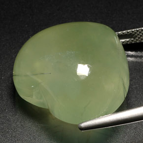 40.95캐럿 천연 라임 그린 프레나이트, 투명한, 22×19.8 mm, 투명/반투명