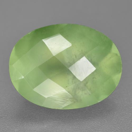 9.84캐럿 천연 노란빛 그린 프레나이트, 타원형 컷, 15.9×12 mm, 투명한