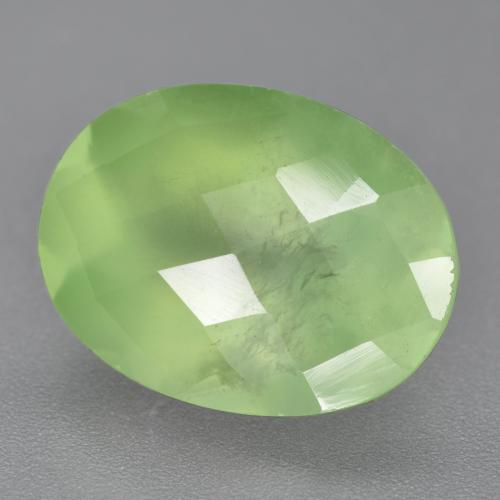 9.84캐럿 천연 노란빛 그린 프레나이트, 타원형 컷, 15.9×12 mm, 투명한