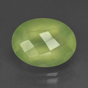 9.97캐럿 천연 그린 프레나이트, 타원형 컷, 15.9×12.1 mm, 투명한