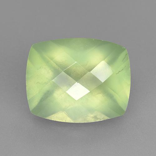 5.37캐럿 천연 녹색 프레나이트, 쿠션 컷, 투명한
