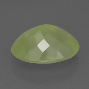 9.26캐럿 천연 그린 프레나이트, 투명한, 15.9×12 mm, 투명/반투명