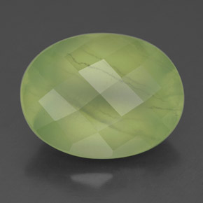 9.33캐럿 천연 그린 프레나이트, 투명한, 15.7×12 mm, 투명/반투명