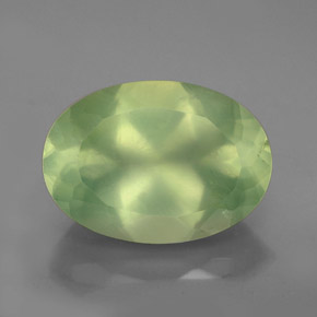 5.97캐럿 천연 그린 프레나이트, 투명한, 14×10 mm, 투명/반투명