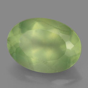 5.86캐럿 천연 그린 프레나이트, 투명한, 13.9×10 mm, 투명/반투명