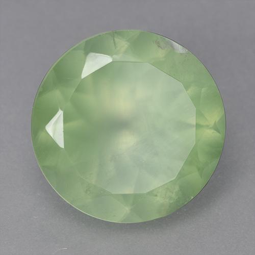 9.13캐럿 천연 Yellow Green  프레나이트, 라운드 컷, 14.03 mm, 투명한