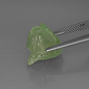 6.81캐럿 천연 그린 프레나이트, 투명한, 13.8×11.3 mm, 투명/반투명