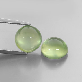캐럿 천연 그린 프레나이트 보석, 투명한, 10.19 mm, 투명/반투명