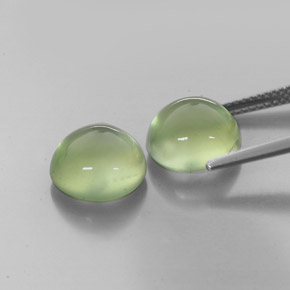 캐럿 천연 그린 프레나이트 보석, 투명한, 10.19 mm, 투명/반투명